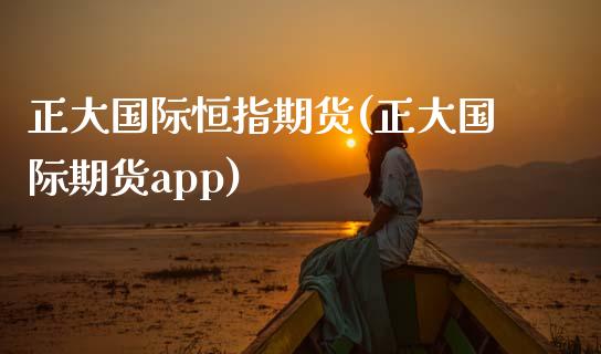 正大国际恒指期货(正大国际期货app)_https://www.zztgc.com_黄金期货_第1张