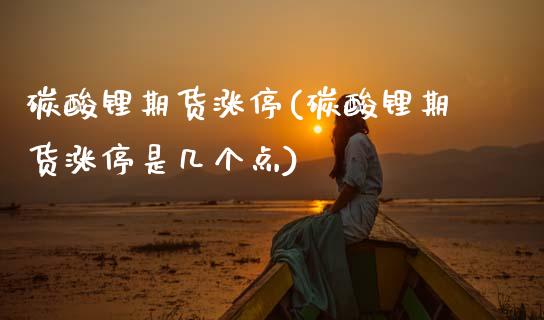 碳酸锂期货涨停(碳酸锂期货涨停是几个点)_https://www.zztgc.com_期货行情_第1张