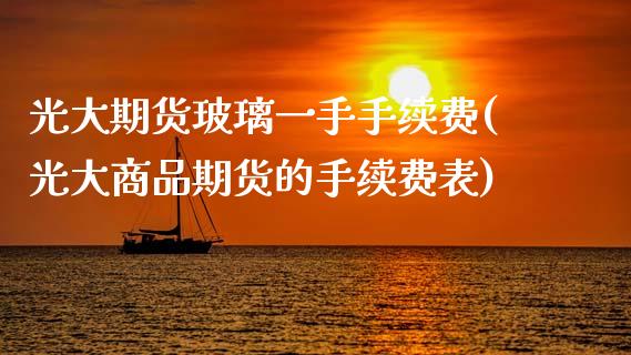 光大期货玻璃一手手续费(光大商品期货的手续费表)_https://www.zztgc.com_期货直播_第1张