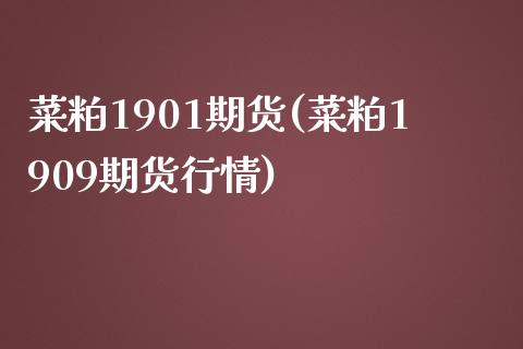 菜粕1901期货(菜粕1909期货行情)_https://www.zztgc.com_期货入门_第1张