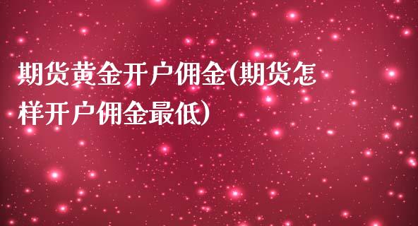 期货黄金开户佣金(期货怎样开户佣金最低)_https://www.zztgc.com_黄金期货_第1张
