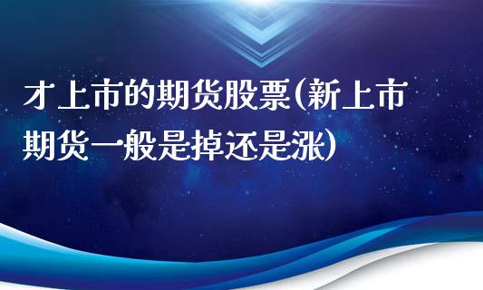 才上市的期货股票(新上市期货一般是掉还是涨)_https://www.zztgc.com_黄金期货_第1张