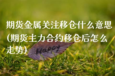 期货金属关注移仓什么意思(期货主力合约移仓后怎么走势)_https://www.zztgc.com_期货入门_第1张