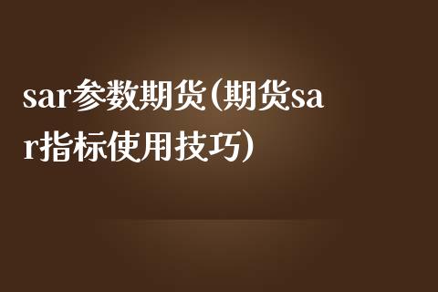 sar参数期货(期货sar指标使用技巧)_https://www.zztgc.com_期货开户_第1张