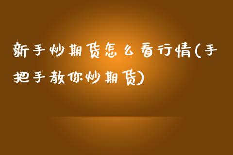 新手炒期货怎么看行情(手把手教你炒期货)_https://www.zztgc.com_期货开户_第1张