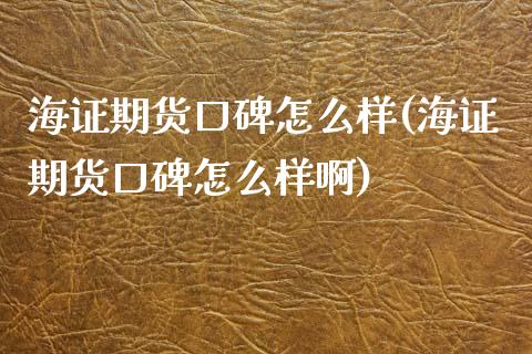 海证期货口碑怎么样(海证期货口碑怎么样啊)_https://www.zztgc.com_期货直播_第1张