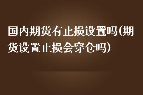 国内期货有止损设置吗(期货设置止损会穿仓吗)_期货入门_第1张_珍投期货网 国内期货有止损设置吗(期货设置止损会穿仓吗)_https://www.zztgc.com_期货入门_第1张