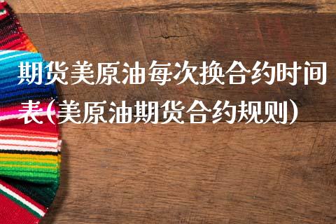 期货美原油每次换合约时间表(美原油期货合约规则)_https://www.zztgc.com_原油期货_第1张