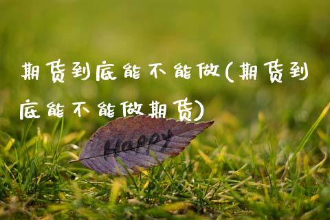 期货到底能不能做(期货到底能不能做期货)_https://www.zztgc.com_期货行情_第1张