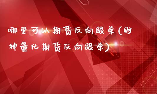 哪里可以期货反向跟单(财神量化期货反向跟单)_https://www.zztgc.com_黄金期货_第1张