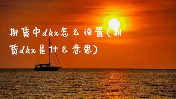 期货中dkx怎么设置(期货dkx是什么意思)_https://www.zztgc.com_期货入门_第1张