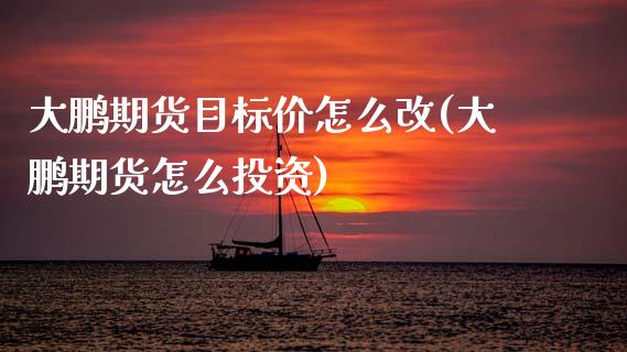 大鹏期货目标价怎么改(大鹏期货怎么投资)_https://www.zztgc.com_期货开户_第1张