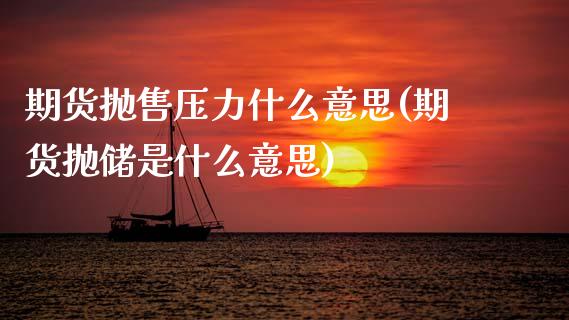 期货抛售压力什么意思(期货抛储是什么意思)_https://www.zztgc.com_黄金期货_第1张