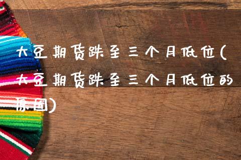 大豆期货跌至三个月低位(大豆期货跌至三个月低位的原因)_https://www.zztgc.com_期货入门_第1张