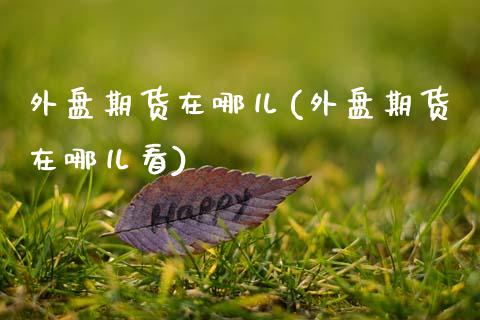 外盘期货在哪儿(外盘期货在哪儿看)_https://www.zztgc.com_期货入门_第1张