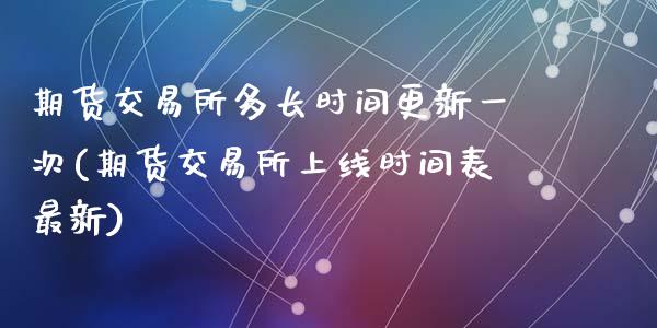 期货交易所多长时间更新一次(期货交易所上线时间表最新)_https://www.zztgc.com_期货开户_第1张