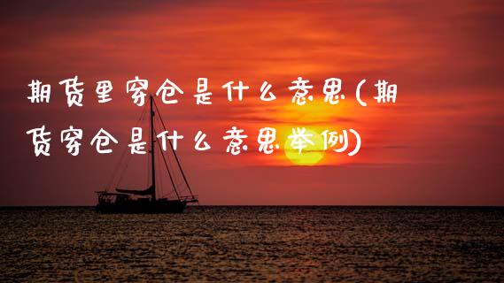 期货里穿仓是什么意思(期货穿仓是什么意思举例)_https://www.zztgc.com_黄金期货_第1张