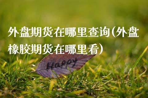 外盘期货在哪里查询(外盘橡胶期货在哪里看)_https://www.zztgc.com_期货行情_第1张