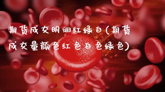 期货成交明细红绿白(期货成交量颜色红色白色绿色)_https://www.zztgc.com_期货入门_第1张