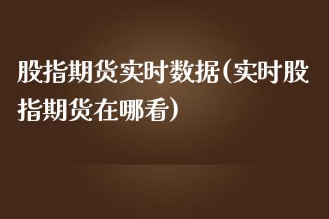 股指期货实时数据(实时股指期货在哪看)_https://www.zztgc.com_期货直播_第1张
