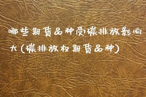 哪些期货品种受碳排放影响大(碳排放权期货品种)_https://www.zztgc.com_期货开户_第1张