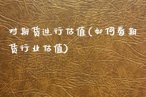 对期货进行估值(如何看期货行业估值)_https://www.zztgc.com_期货入门_第1张