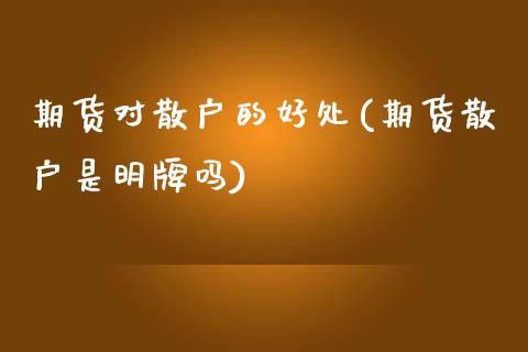 期货对散户的好处(期货散户是明牌吗)_https://www.zztgc.com_原油期货_第1张