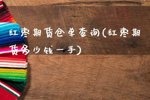 红枣期货仓单查询(红枣期货多少钱一手)_https://www.zztgc.com_原油期货_第1张