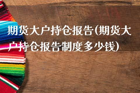 期货大户持仓报告(期货大户持仓报告制度多少钱)_https://www.zztgc.com_期货入门_第1张