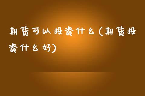 期货可以投资什么(期货投资什么好)_https://www.zztgc.com_期货入门_第1张