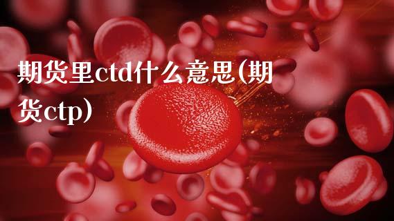 期货里ctd什么意思(期货ctp)_https://www.zztgc.com_原油期货_第1张
