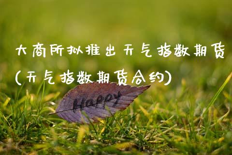 大商所拟推出天气指数期货(天气指数期货合约)_https://www.zztgc.com_期货直播_第1张