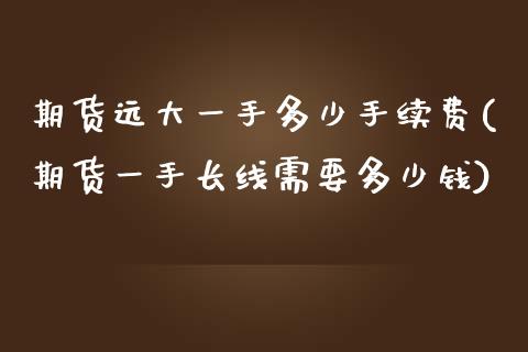 期货远大一手多少手续费(期货一手长线需要多少钱)_https://www.zztgc.com_期货入门_第1张