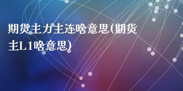 期货主力主连啥意思(期货主L1啥意思)_https://www.zztgc.com_期货行情_第1张