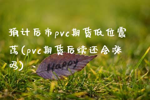预计后市pvc期货低位震荡(pvc期货后续还会涨吗)_https://www.zztgc.com_原油期货_第1张