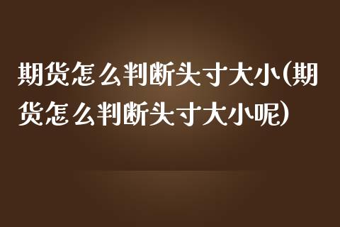 期货怎么判断头寸大小(期货怎么判断头寸大小呢)_https://www.zztgc.com_期货入门_第1张
