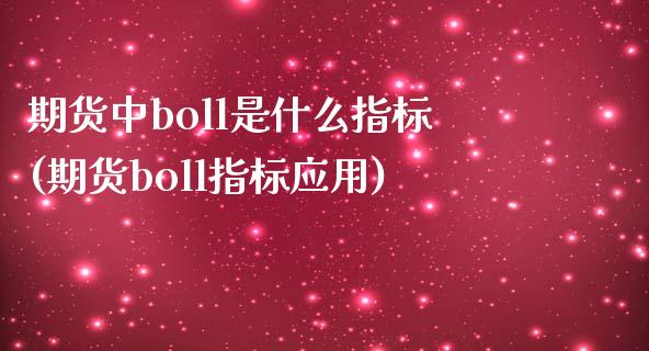 期货中boll是什么指标(期货boll指标应用)_https://www.zztgc.com_期货入门_第1张