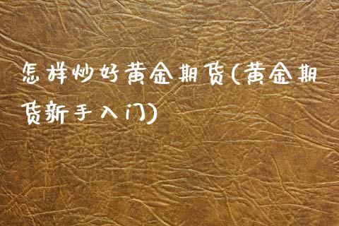 怎样炒好黄金期货(黄金期货新手入门)_https://www.zztgc.com_期货直播_第1张