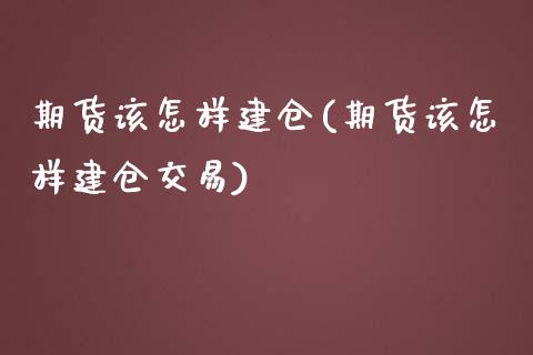 期货该怎样建仓(期货该怎样建仓交易)_https://www.zztgc.com_期货入门_第1张