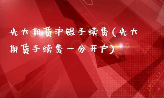 光大期货沪银手续费(光大期货手续费一分开户)_https://www.zztgc.com_期货直播_第1张