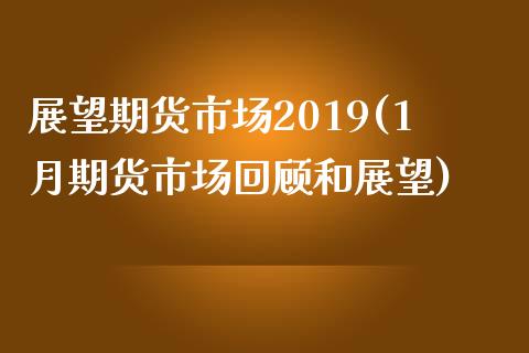 展望期货市场2019(1月期货市场回顾和展望)_https://www.zztgc.com_期货行情_第1张