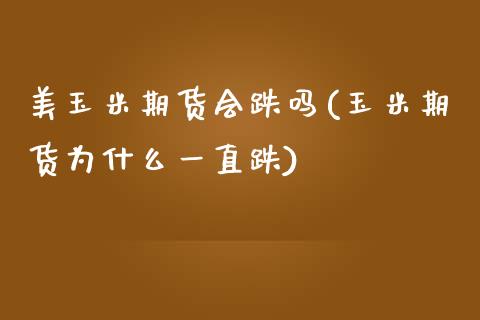 美玉米期货会跌吗(玉米期货为什么一直跌)_https://www.zztgc.com_期货入门_第1张