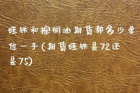 硅铁和棕榈油期货都多少单位一手(期货硅铁是72还是75)_https://www.zztgc.com_期货直播_第1张