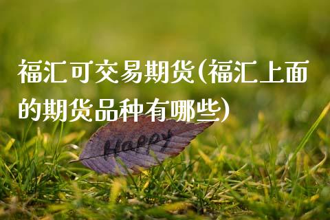 福汇可交易期货(福汇上面的期货品种有哪些)_https://www.zztgc.com_期货直播_第1张
