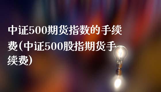 中证500期货指数的手续费(中证500股指期货手续费)_https://www.zztgc.com_原油期货_第1张
