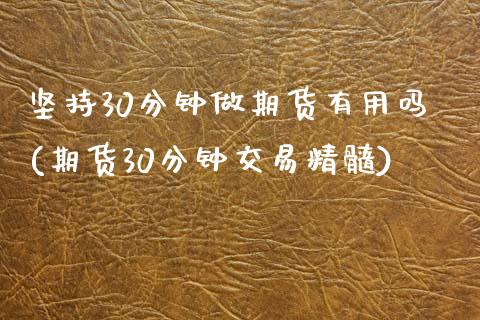 坚持30分钟做期货有用吗(期货30分钟交易精髓)_https://www.zztgc.com_期货入门_第1张