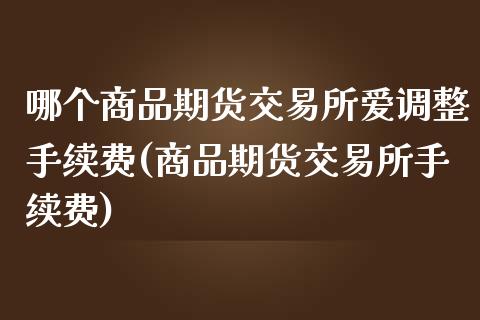 哪个商品期货交易所爱调整手续费(商品期货交易所手续费)_https://www.zztgc.com_期货开户_第1张