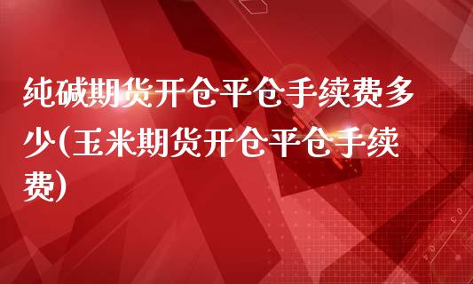 纯碱期货开仓平仓手续费多少(玉米期货开仓平仓手续费)_https://www.zztgc.com_黄金期货_第1张