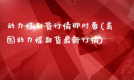 动力煤期货行情即时看(美国动力煤期货最新行情)_https://www.zztgc.com_原油期货_第1张