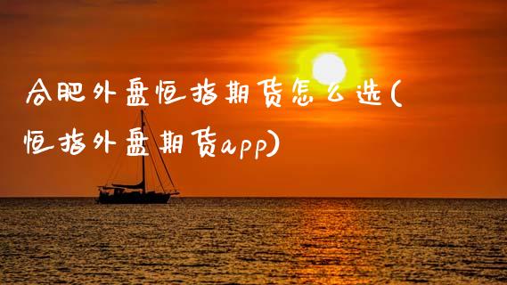 合肥外盘恒指期货怎么选(恒指外盘期货app)_https://www.zztgc.com_黄金期货_第1张